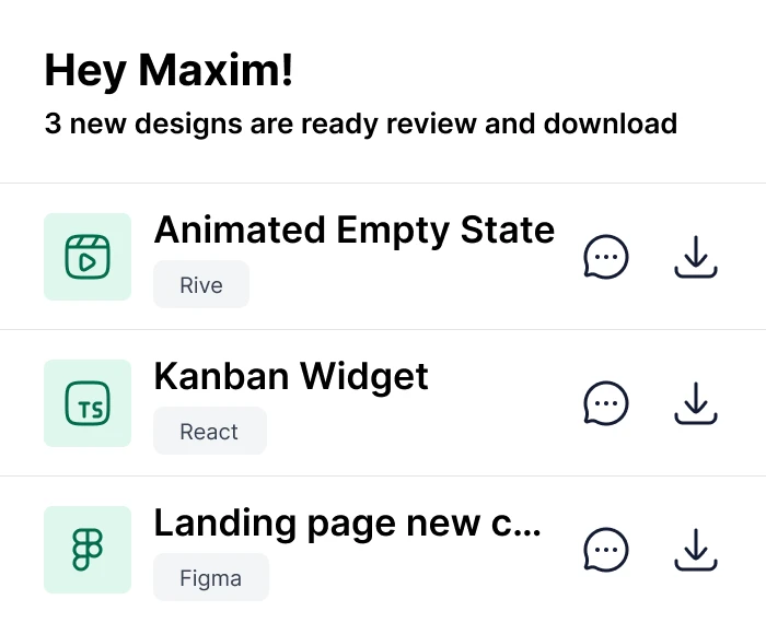 Receive deliverables and iterate